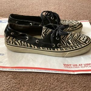 Sperry Top Sider Zebra Print Shoes Size 7